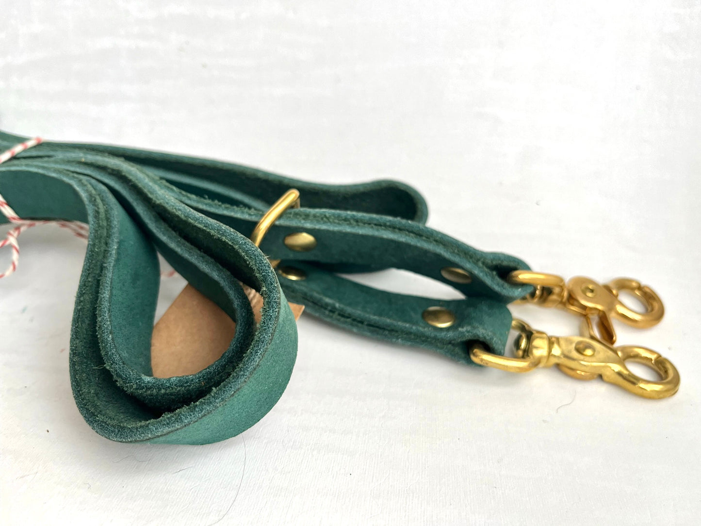Laisse en cuir souple Vert multi-positions