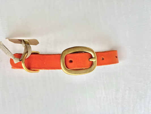 Collier en cuir souple Orange