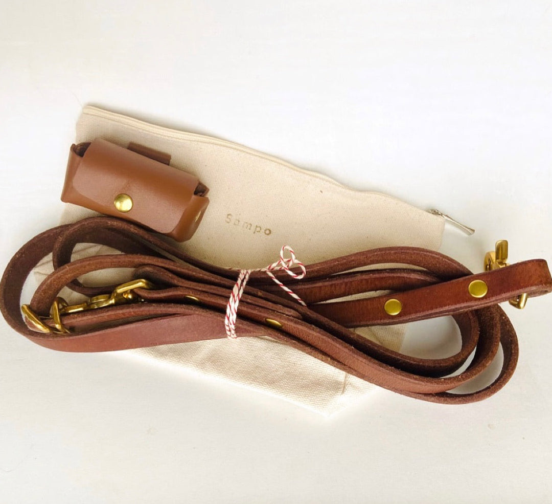 Laisse bandoulière en cuir multi-positions