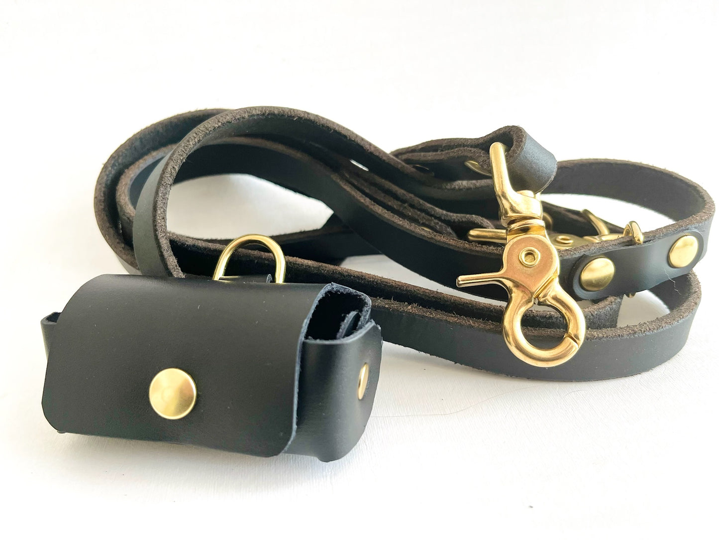 Laisse bandoulière en cuir multi-positions