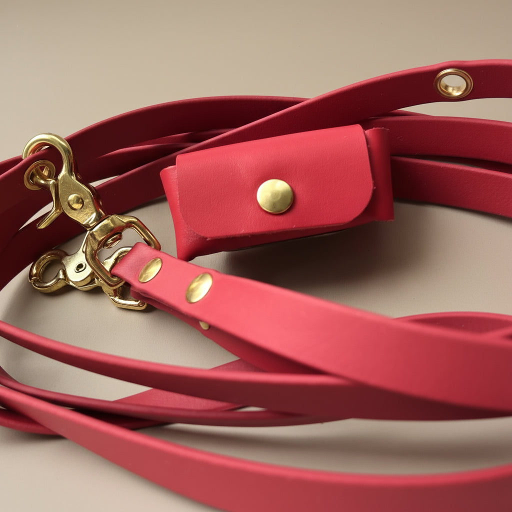 Laisse bandoulière en similicuir multi-positions